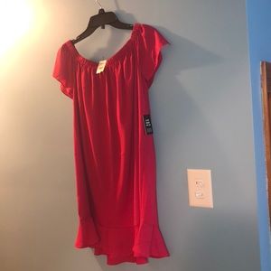 Hot pink off the shoulder dress